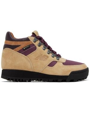 New Balance Tan & Burgundy Ald Edition Rainier Boots - Black