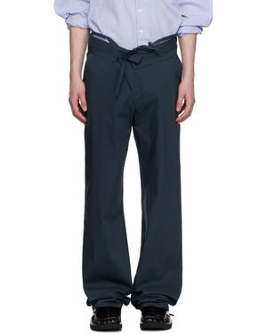 OTTOLINGER Double Fold Suit Trousers - Blue
