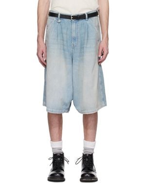 R13 ブルー Jesse カーペンター デニムショートパンツ
