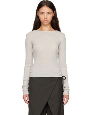 St. Agni Off- Baby Wool Long Sleeve T-Shirt - Grey