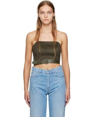 Max Mara Khaki Belted Bustier - Blue