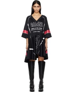 Ganni Future Mesh Oversized Minidress - Black