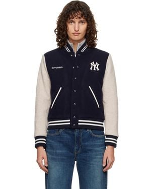 Sporty & Rich Yankees Curve Wool Varsity Jacket - Blue
