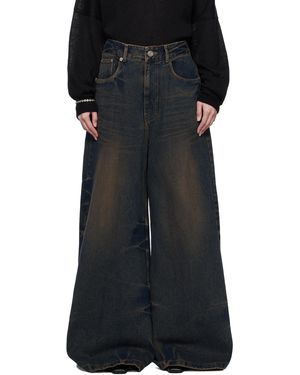 Juun.J ブルー ダブルウエスト デニム ミディアムスカート ブルー | Lyst