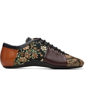 Dries Van Noten Baskets De Style Ballerine Et Brun À Patchwork - Marron
