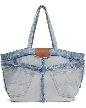 Alexander Wang Punch Denim Large Tote - Blue