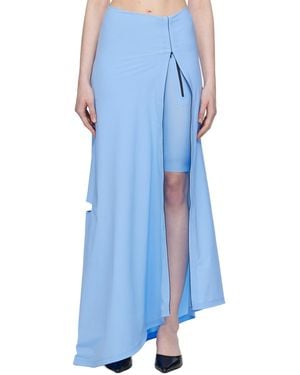 JOHANNA Paris ブルー スリット マキシ スコート