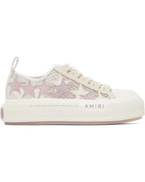 Amiri Off- Mesh Stars Court Low Sneakers - White