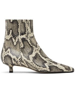 Aeyde オフホワイト＆ブラック Sofie レザー アンクルブーツ