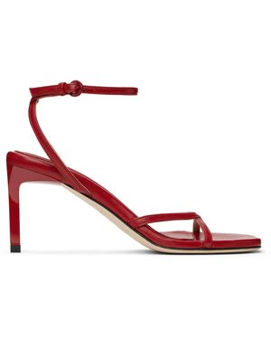 Dear Frances Criss Leather Heeled Sandals - Red