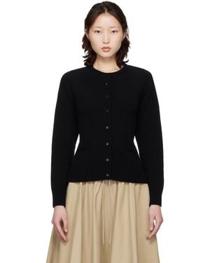 Cordera Merino Wool Open-Back Cardigan - Black