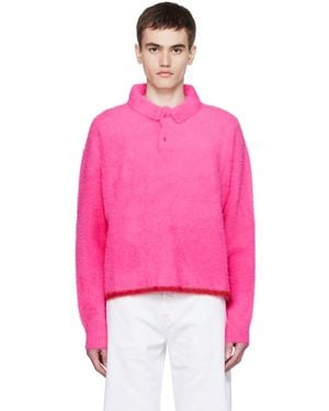 Le Raphiaコレクションピンク Le Polo Neve ポロシャツ