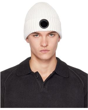 C.P. Company Extrafine Merino Wool Lens Beanie - Black