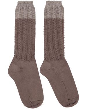 Homme Plissé Issey Miyake Taupe Churros Socks - Brown