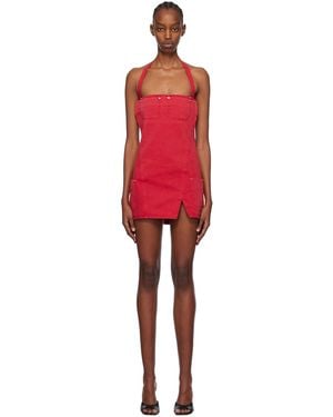 Dion Lee Red Apron Minidress