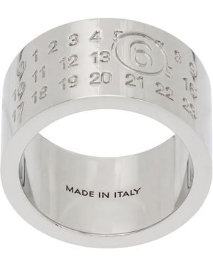 MM6 by Maison Margiela Minimal Logo Ring - Grey