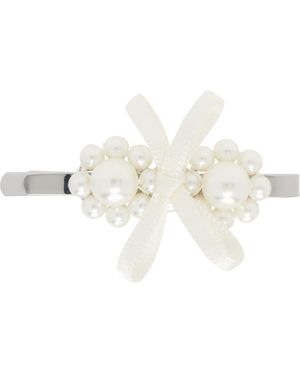 Simone Rocha Petite Bow Mini Flower Hair Clip - Black