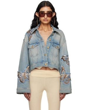 Blumarine Appliqué Denim Jacket - Blue