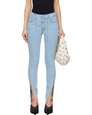Mugler Jean Bleu À Panneaux