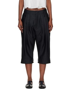KENZO Paris Tailored Cropped Pleated Pants - Black