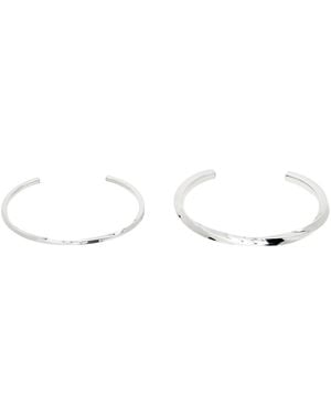 Pearls Before Swine Sterling Silver Twisted Cuff Bracelet Set - Black