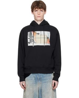Jean Paul Gaultier Printed Fire Hoodie - Black