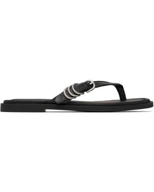 Rag & Bone Sandales Gia Noires En Cuir À Bride De Style Tong