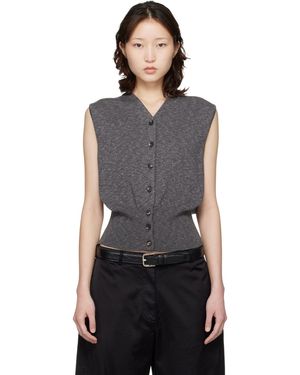 Cordera Gilet Gris En Coton À Effet Marbré - Noir