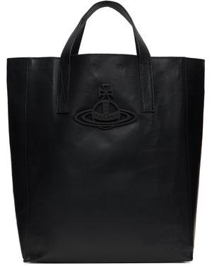 Vivienne Westwood Moyen Cabas Sarah Noir En Cuir