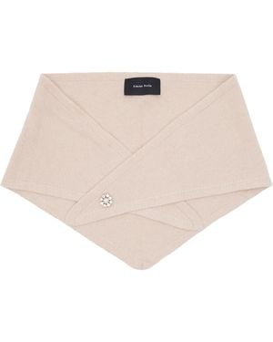 Simone Rocha Embellished Cashmere Neckerchief Scarf - Black