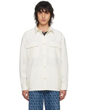 Valentino Off- Spread Collar Shirt - White