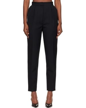 Balmain High-Waisted Grain De Poudre Pants - Black