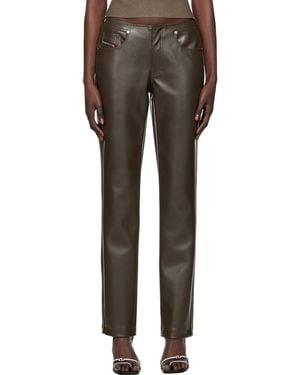 DIESEL ーン P-cirsium フェイクレザー トラウザーズ - ブラック