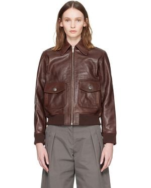 A.P.C. Gael Leather Jacket - Brown