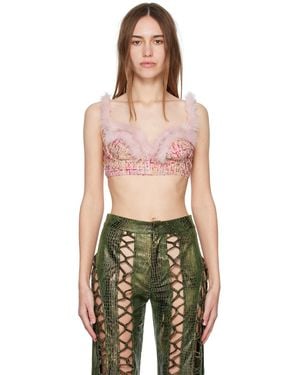 Kim Shui Ssense Exclusive Furry Bralette - Pink