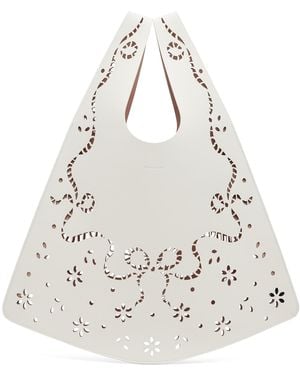 Simone Rocha Off- Lasercut Lace Shopper Tote - White