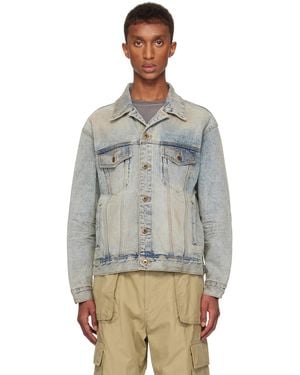 we11done Washed Denim Jacket - Blue