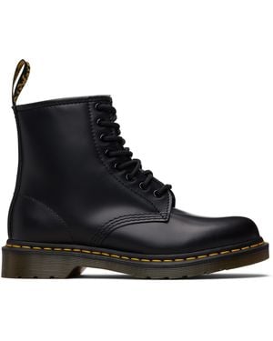 Dr. Martens Bottes 1460 Noires En Cuir Lisse À Laçage
