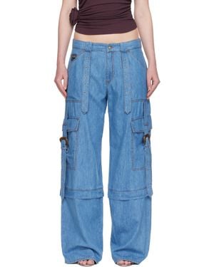 Versace Jeans Couture Baroque Buckle Cargo Jeans - Blue