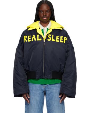 JW Anderson ネイビー＆イエロー 'Real Sleep' ボンバージャケット セット - ブルー