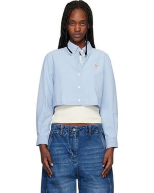Maison Kitsuné Baby Fox Cropped Shirt - Blue