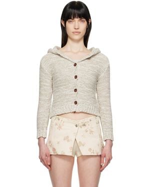 OPEN YY Hooded Chunky Cardigan - Natural
