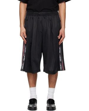 we11done 1506 Logo Tape Bermuda Track Shorts - Black