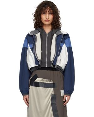 Maison Mihara Yasuhiro Triple Layered Nylon Zip-Up Jacket - Blue