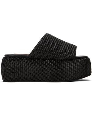 Simon Miller Raffia Cloudy Platform Sandals - Black