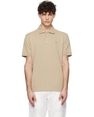 Moncler ベージュ ロゴパッチ コットン ポロシャツ - マルチカラー