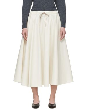 Cordera Jupe Midi Blanche En Satin Technique