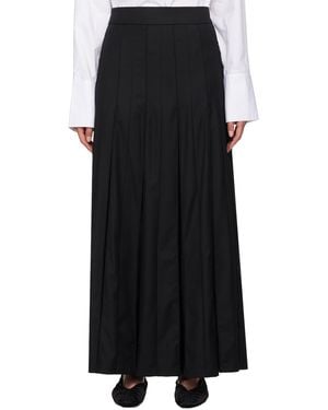 REMAIN Birger Christensen Pleated Suiting Maxi Skirt - Black