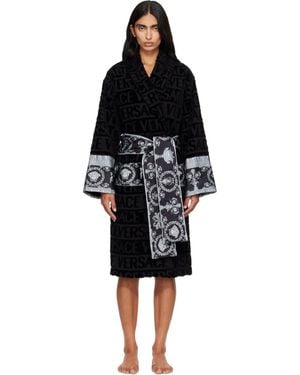 Versace 'I Heart Baroque' Bathrobe - Black