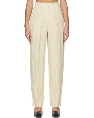 Stella McCartney Off-white Pleated Pants - Natural